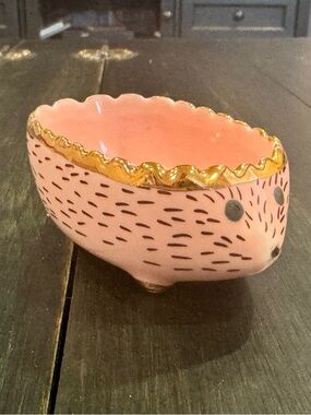 Pink and Gold Hedgehog Trinket Dish